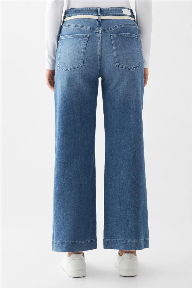 DAWN Dew Flared Soft Denim French Pocket medium blue