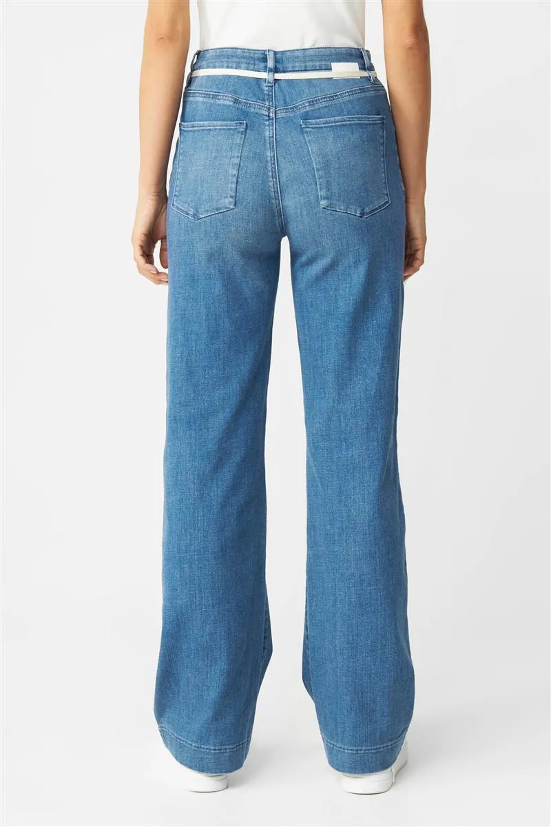 DAWN Dew Flared Soft Denim French Pocket medium blue