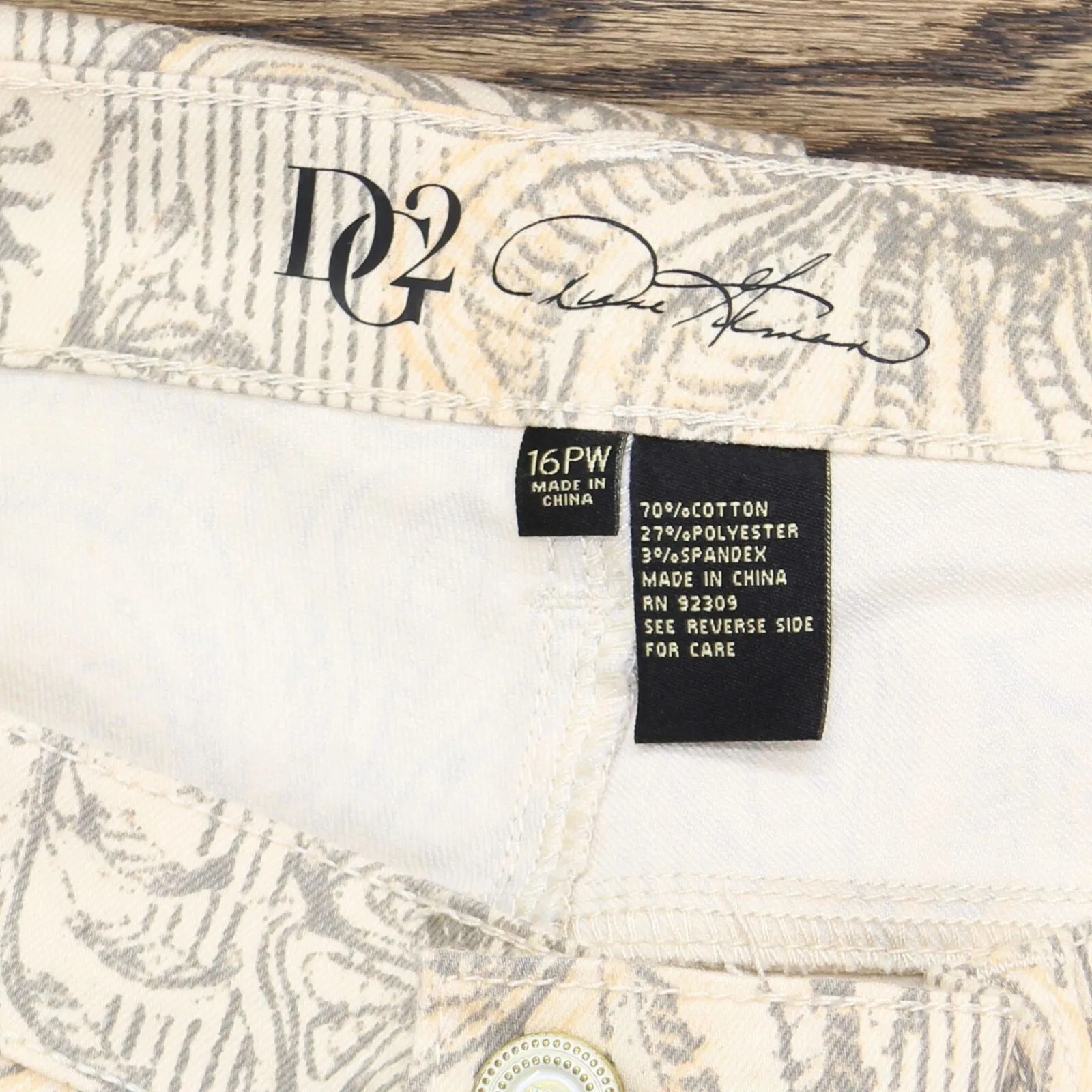 DG2 by Diane Gilman Plus Petite Classic Stretch Printed Flare Jeans