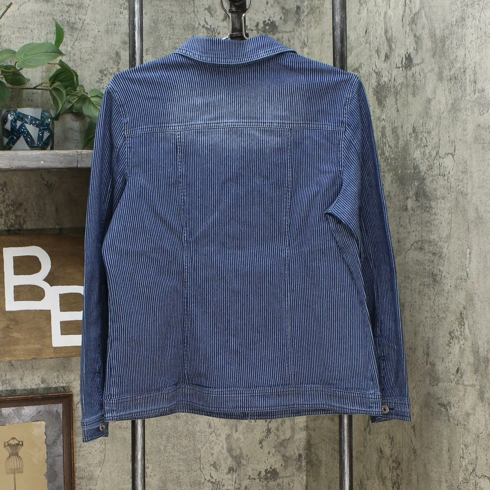 DG2 by Diane Gilman Women's Classic Stretch Pinstripe Denim Jacket
