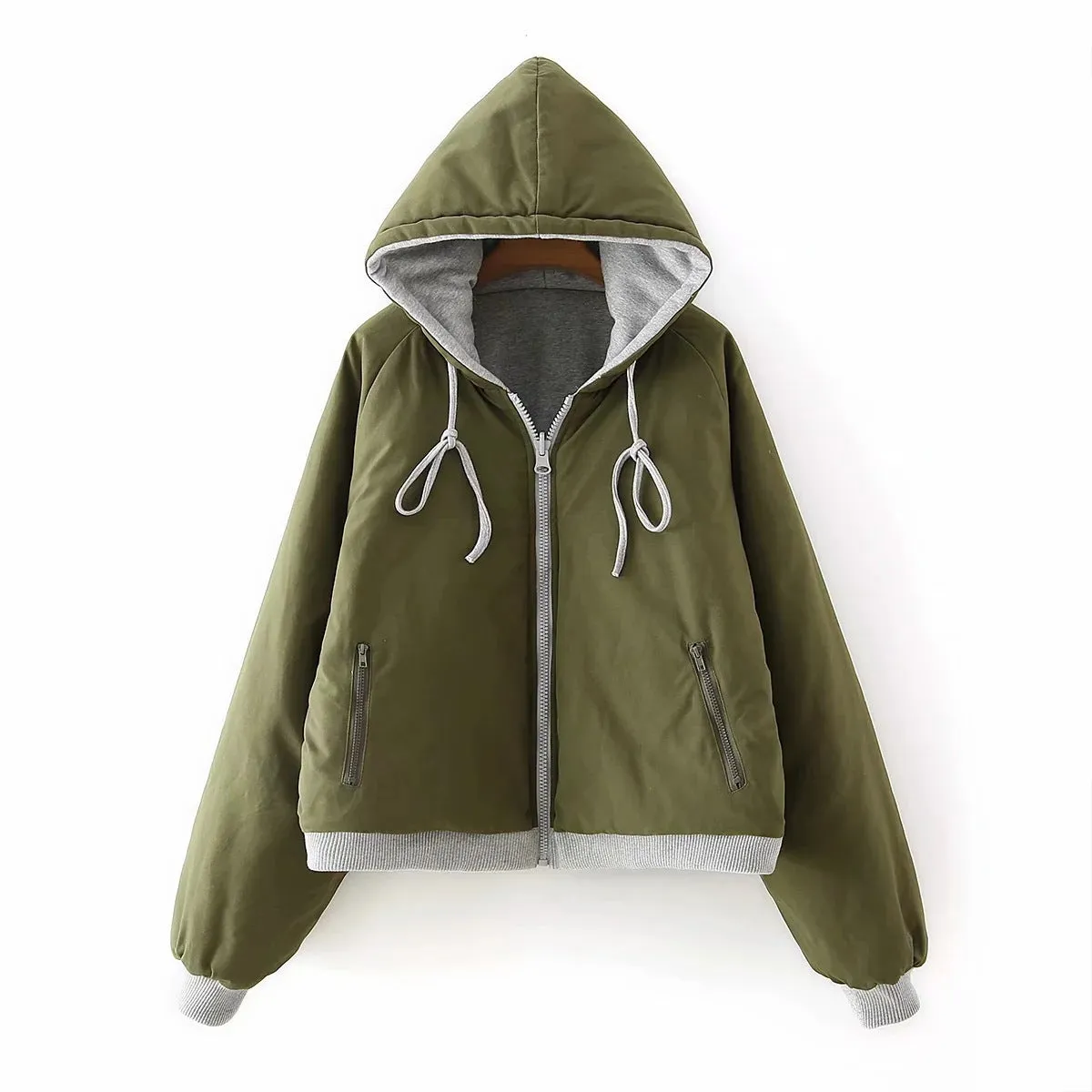 Double Side Hooded Oversize Contrast Color Outerwear Coat