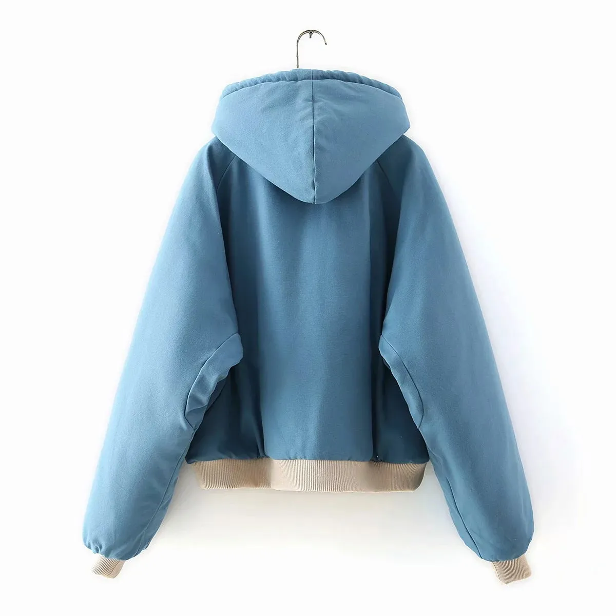 Double Side Hooded Oversize Contrast Color Outerwear Coat