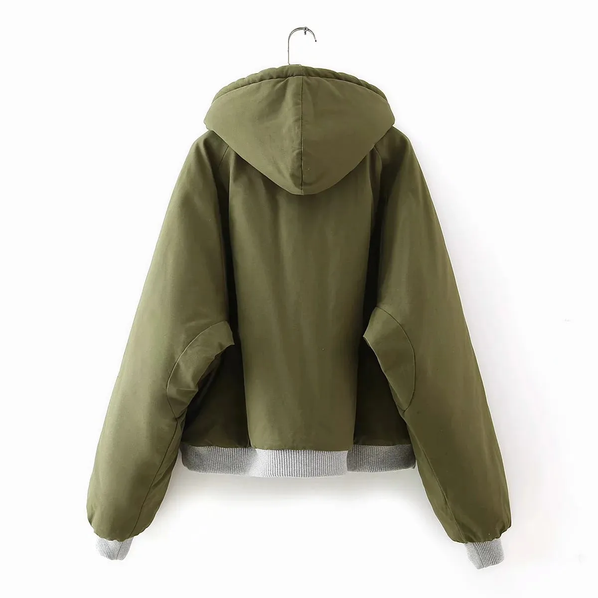 Double Side Hooded Oversize Contrast Color Outerwear Coat
