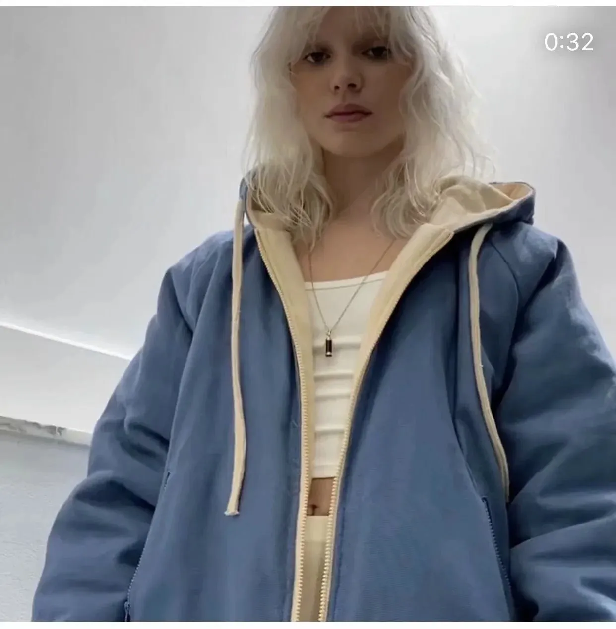Double Side Hooded Oversize Contrast Color Outerwear Coat