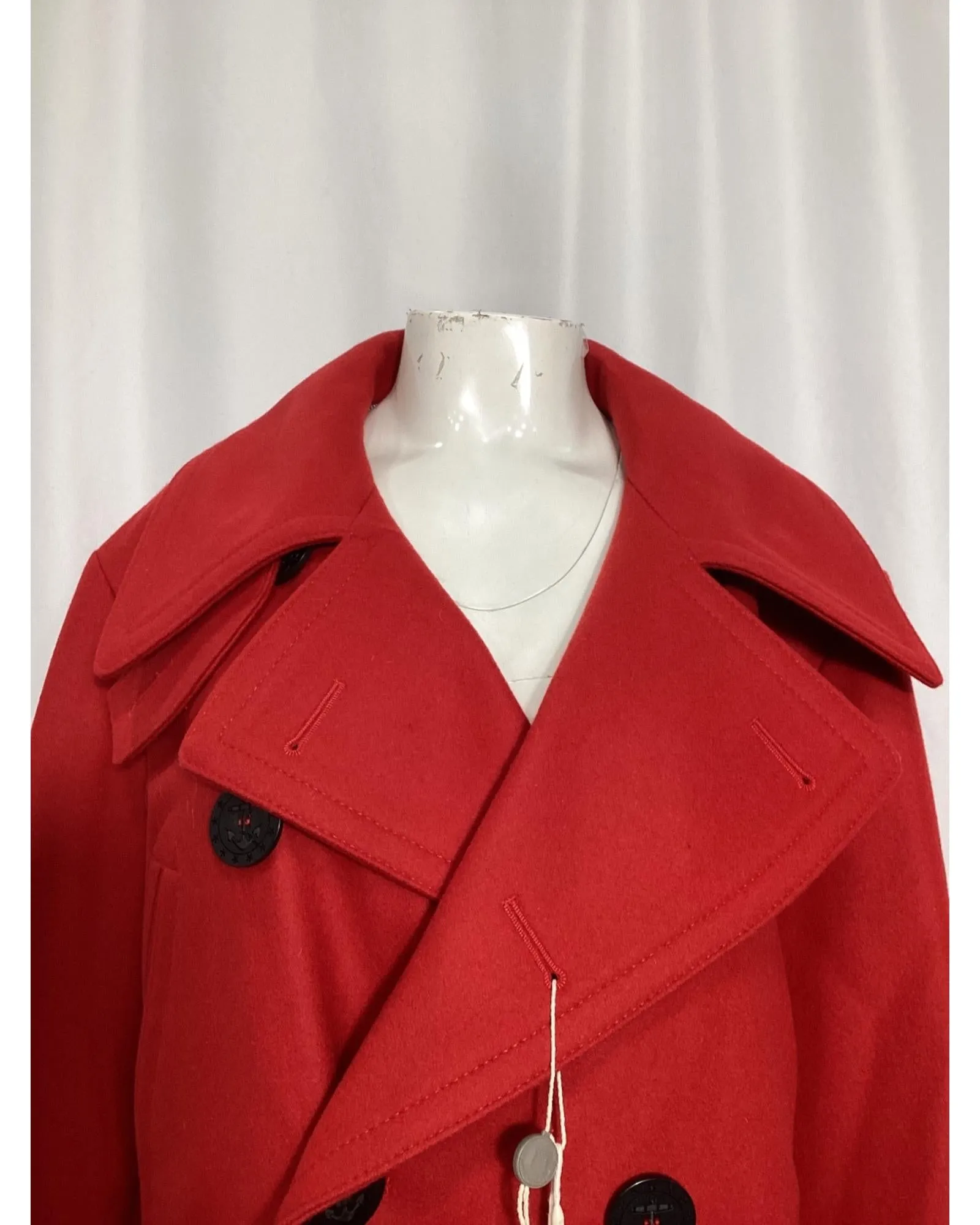 DoubleBreasted Peacoat Long Sleeves
