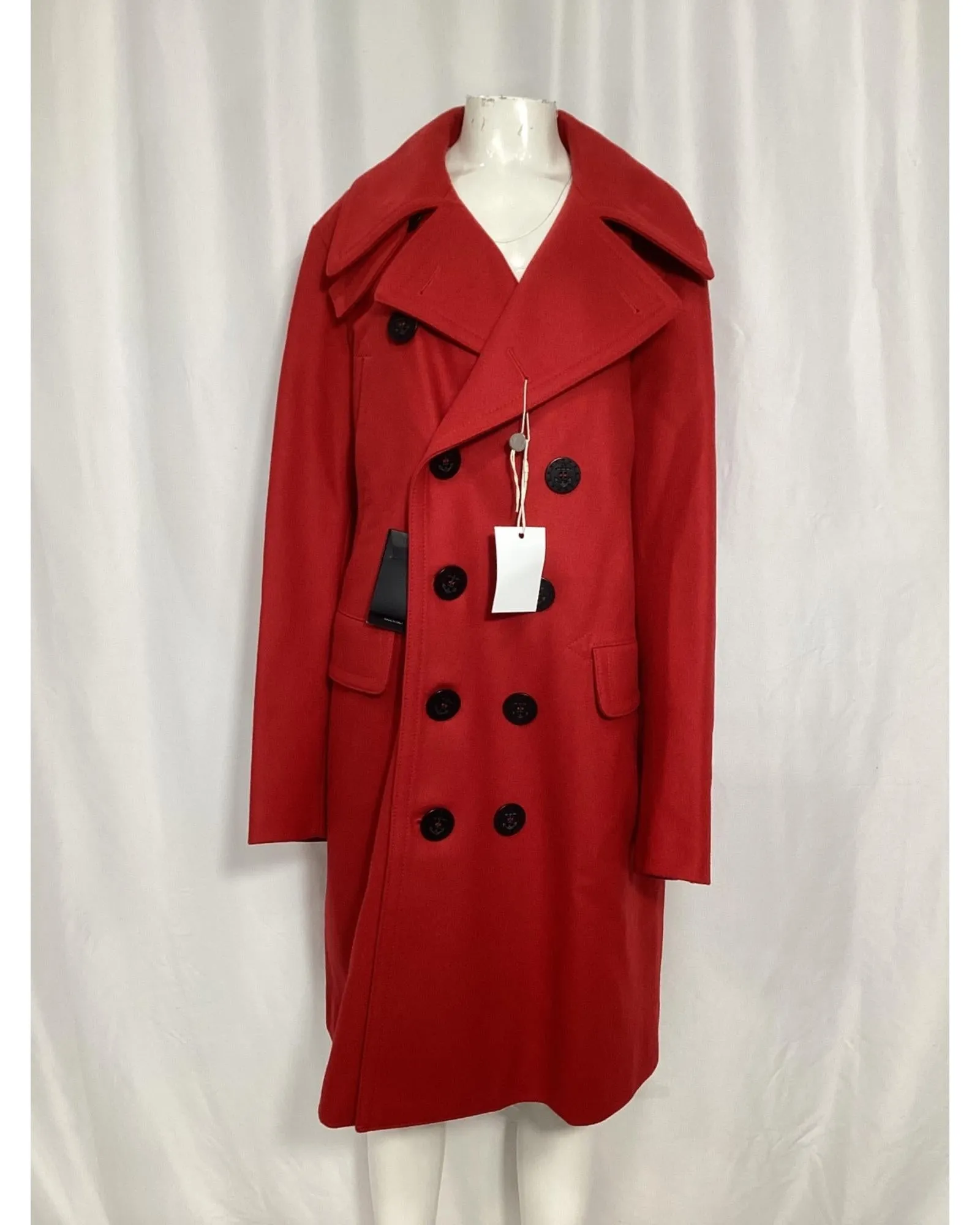 DoubleBreasted Peacoat Long Sleeves