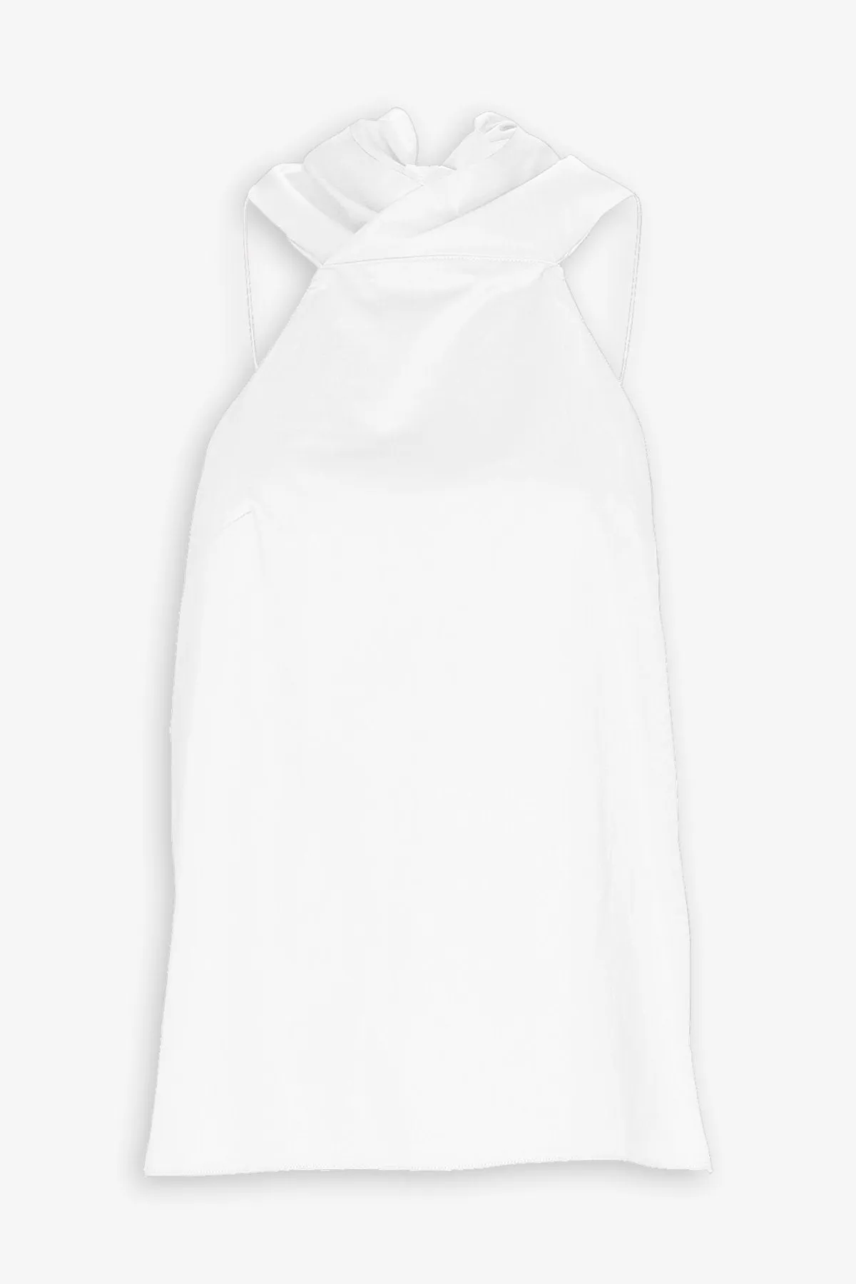 Eco Poplin Halter Top in White