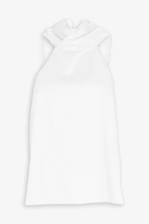 Eco Poplin Halter Top in White
