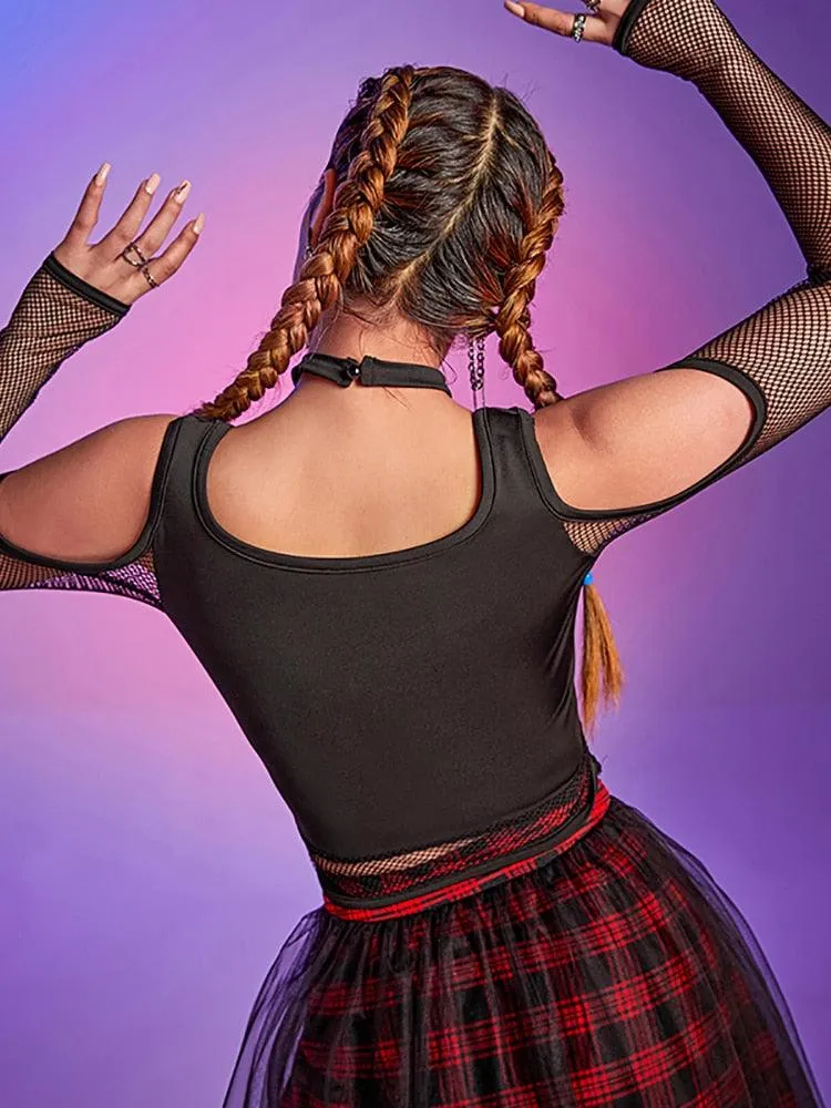 Fishnet Cut Out Halter Gothic Bandage Crop Top