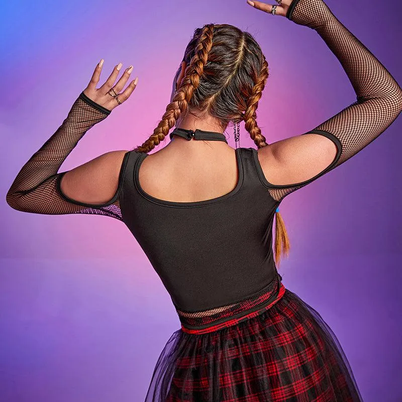 Fishnet Cut Out Halter Gothic Bandage Crop Top