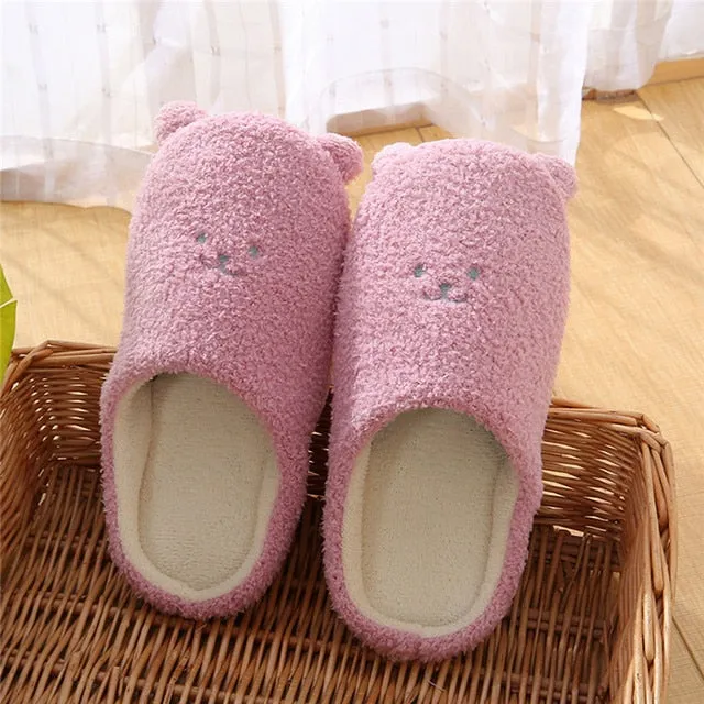 Fluffy Cute Animal design Slippers Women