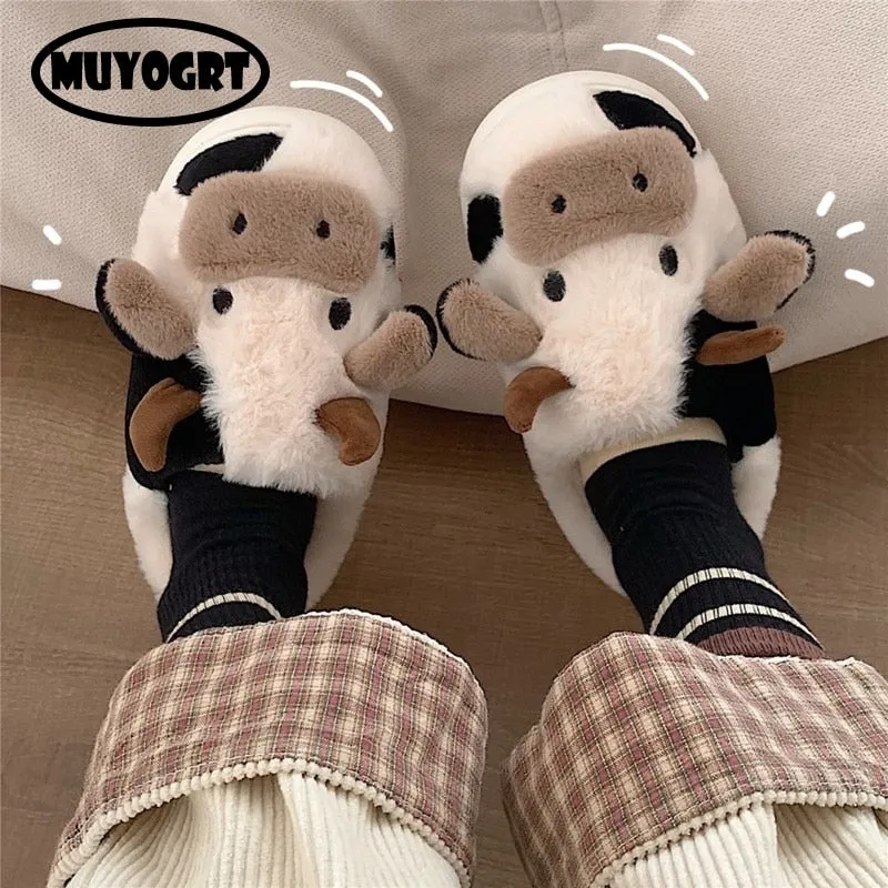 Fluffy Cute Animal design Slippers Women