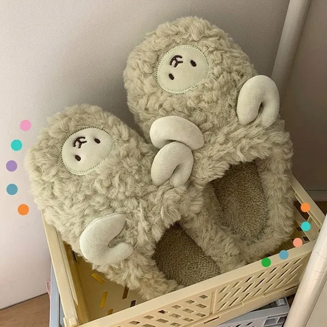 Fluffy Cute Animal design Slippers Women