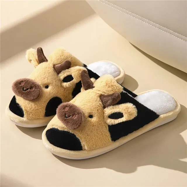 Fluffy Cute Animal design Slippers Women