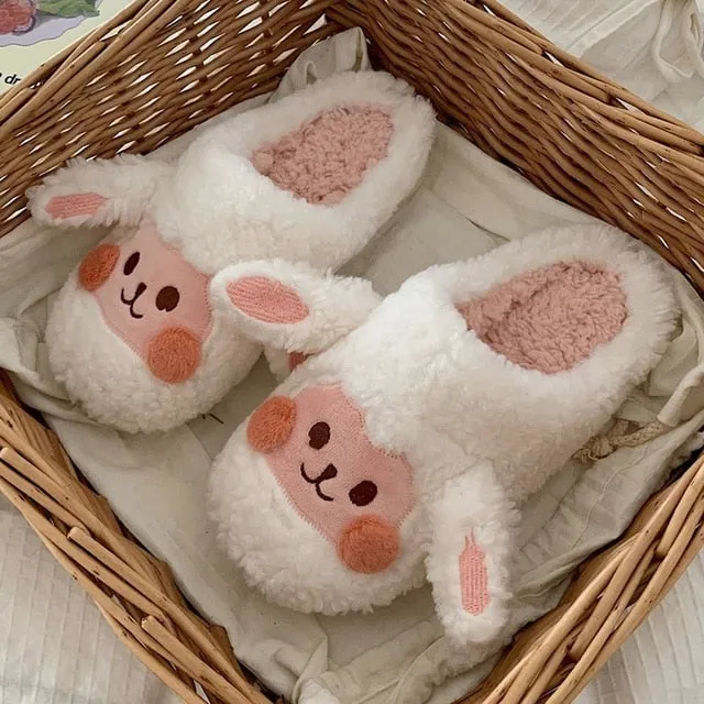 Fluffy Cute Animal design Slippers Women