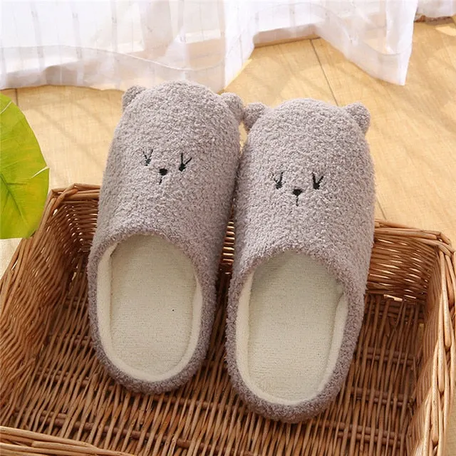 Fluffy Cute Animal design Slippers Women