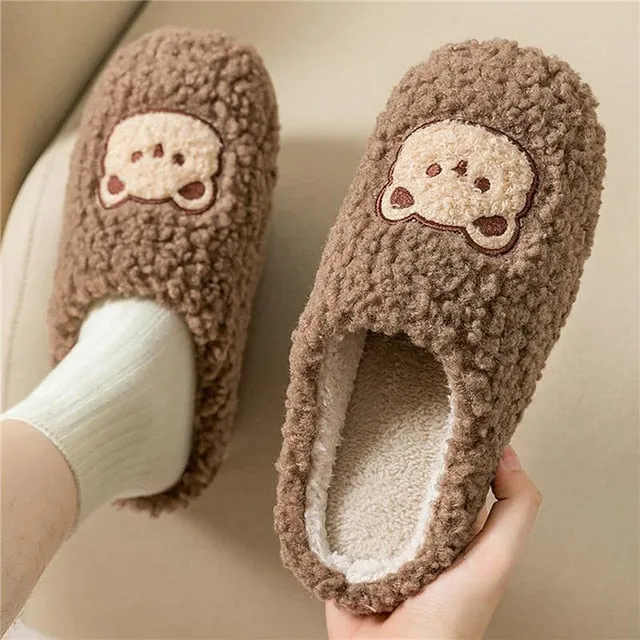 Fluffy Cute Animal design Slippers Women