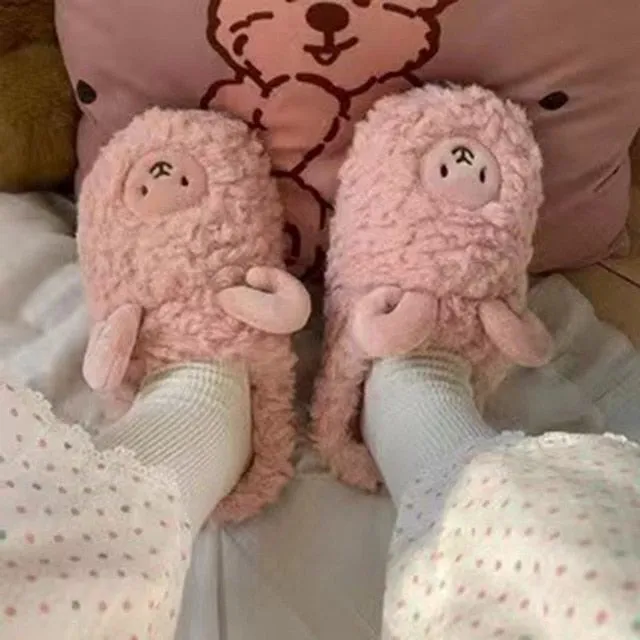 Fluffy Cute Animal design Slippers Women