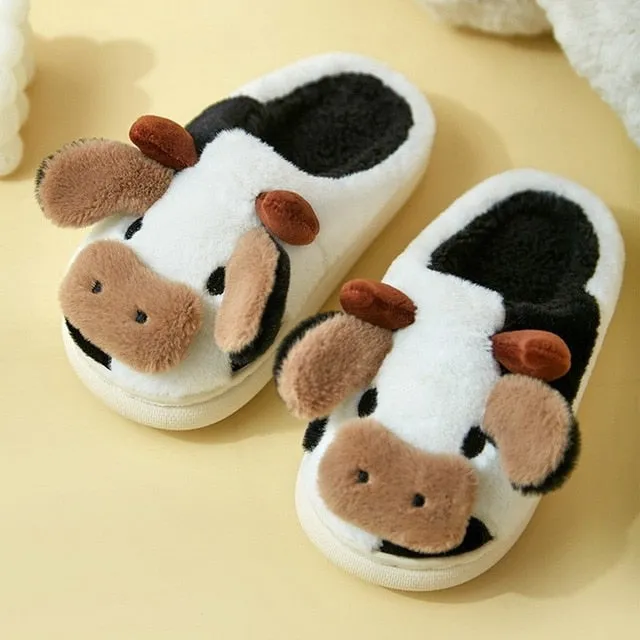 Fluffy Cute Animal design Slippers Women