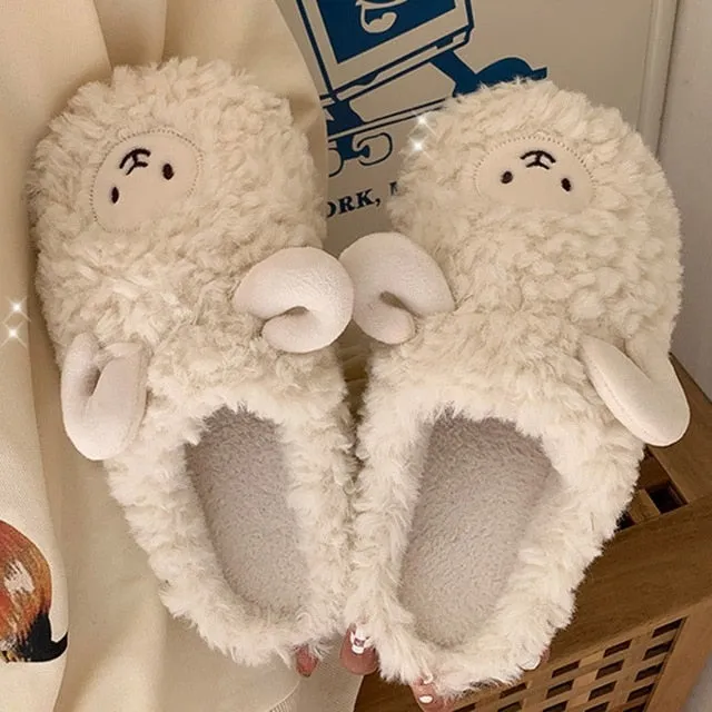 Fluffy Cute Animal design Slippers Women