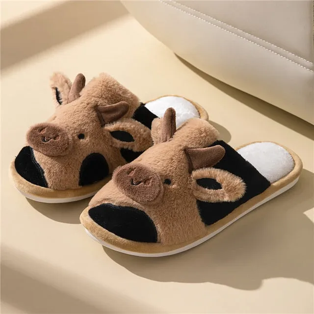 Fluffy Cute Animal design Slippers Women
