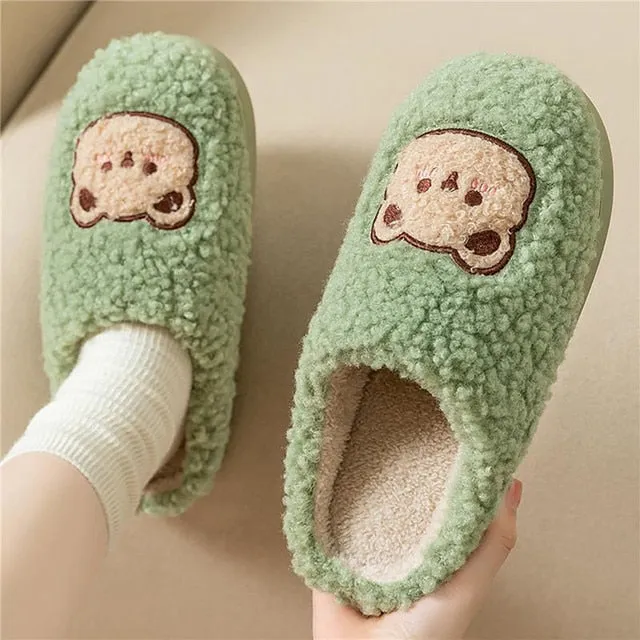 Fluffy Cute Animal design Slippers Women