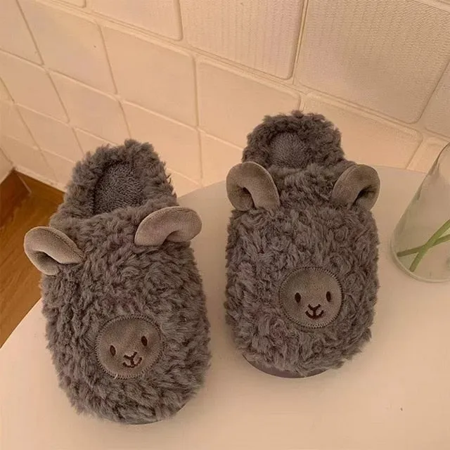 Fluffy Cute Animal design Slippers Women