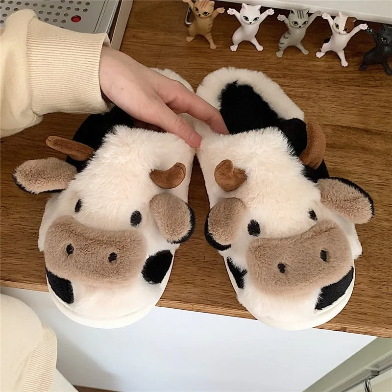 Fluffy Cute Animal design Slippers Women