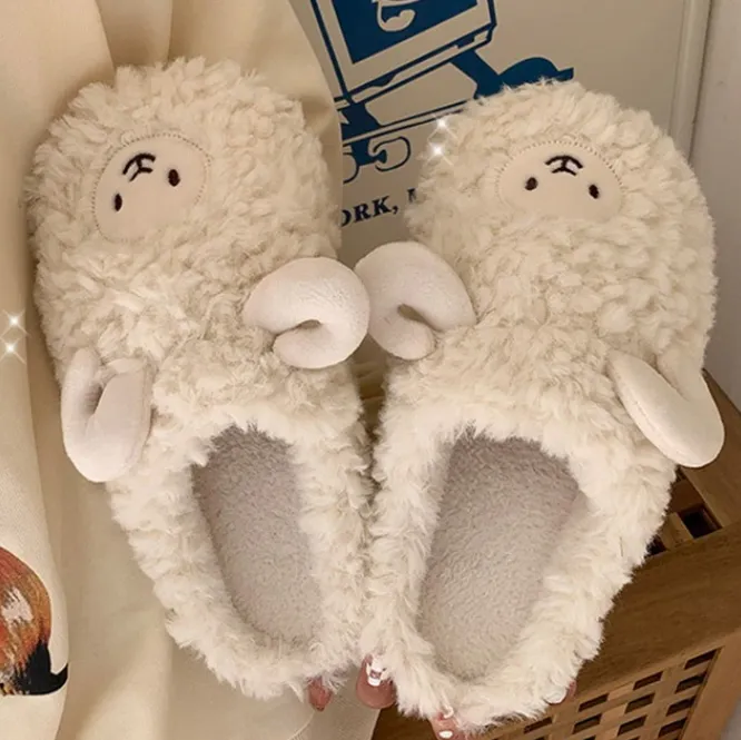 Fluffy Cute Animal design Slippers Women