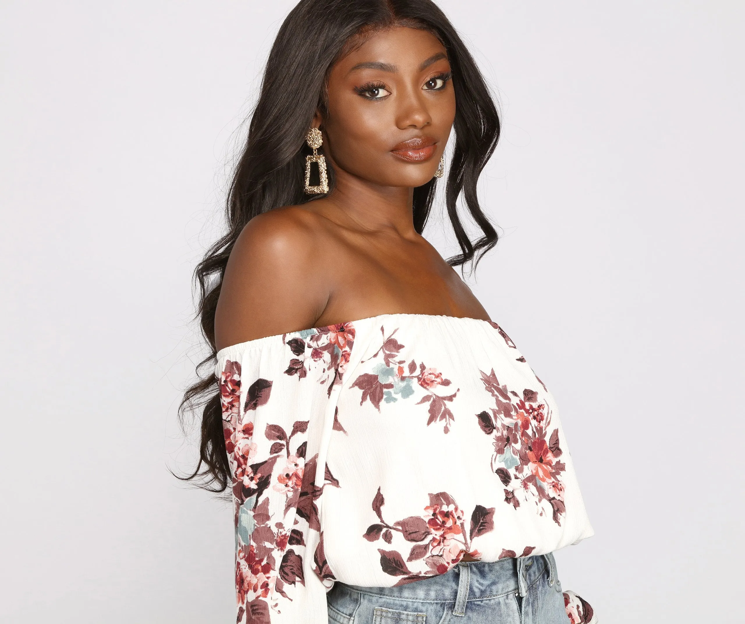 Forever Stunning Floral Cropped Blouse