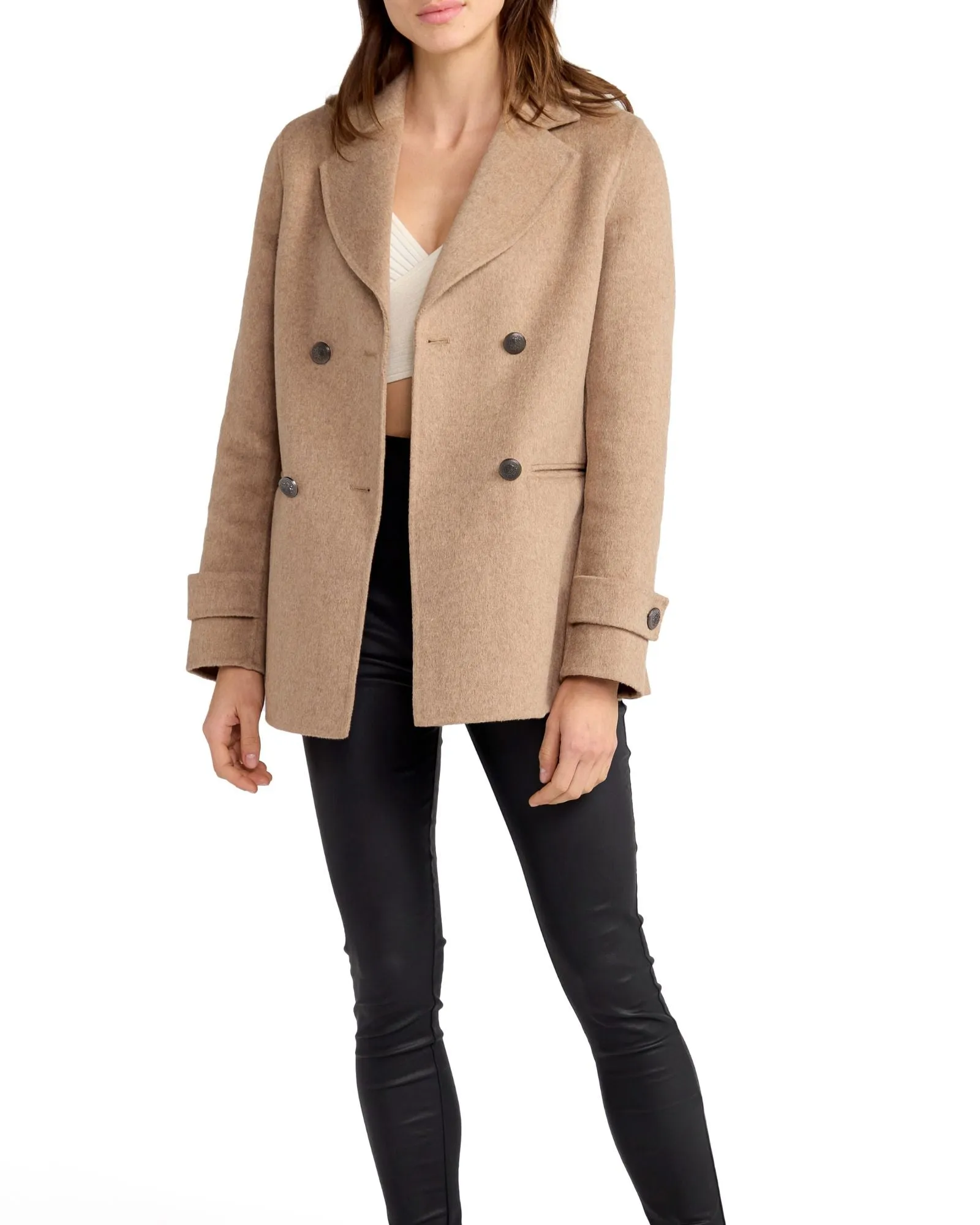Forget You Military Peacoat - Oat
