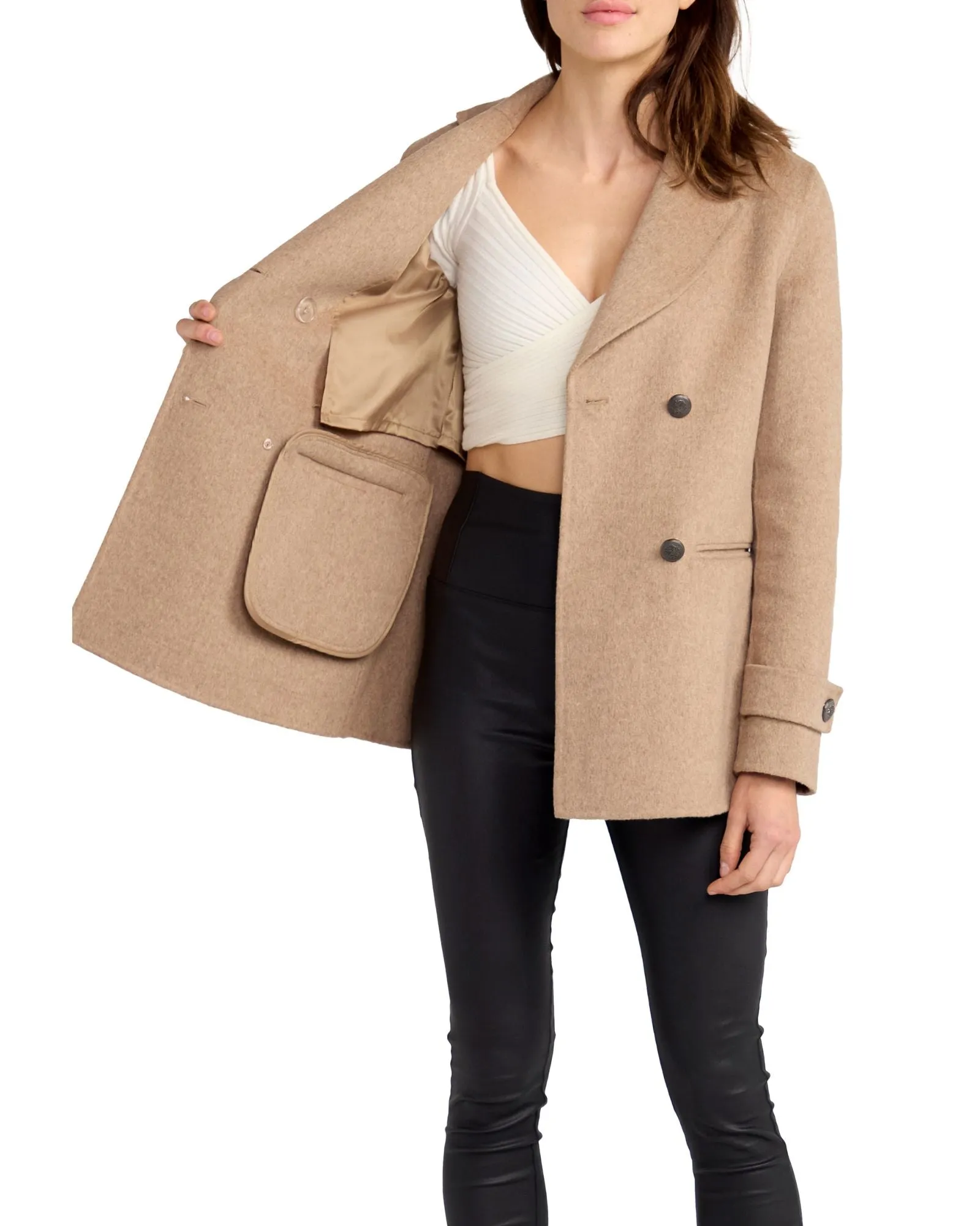 Forget You Military Peacoat - Oat