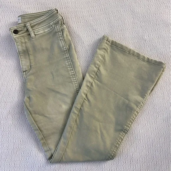 Free People We The Free Olive/Taupe Flared Jeans Size 26