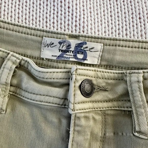 Free People We The Free Olive/Taupe Flared Jeans Size 26
