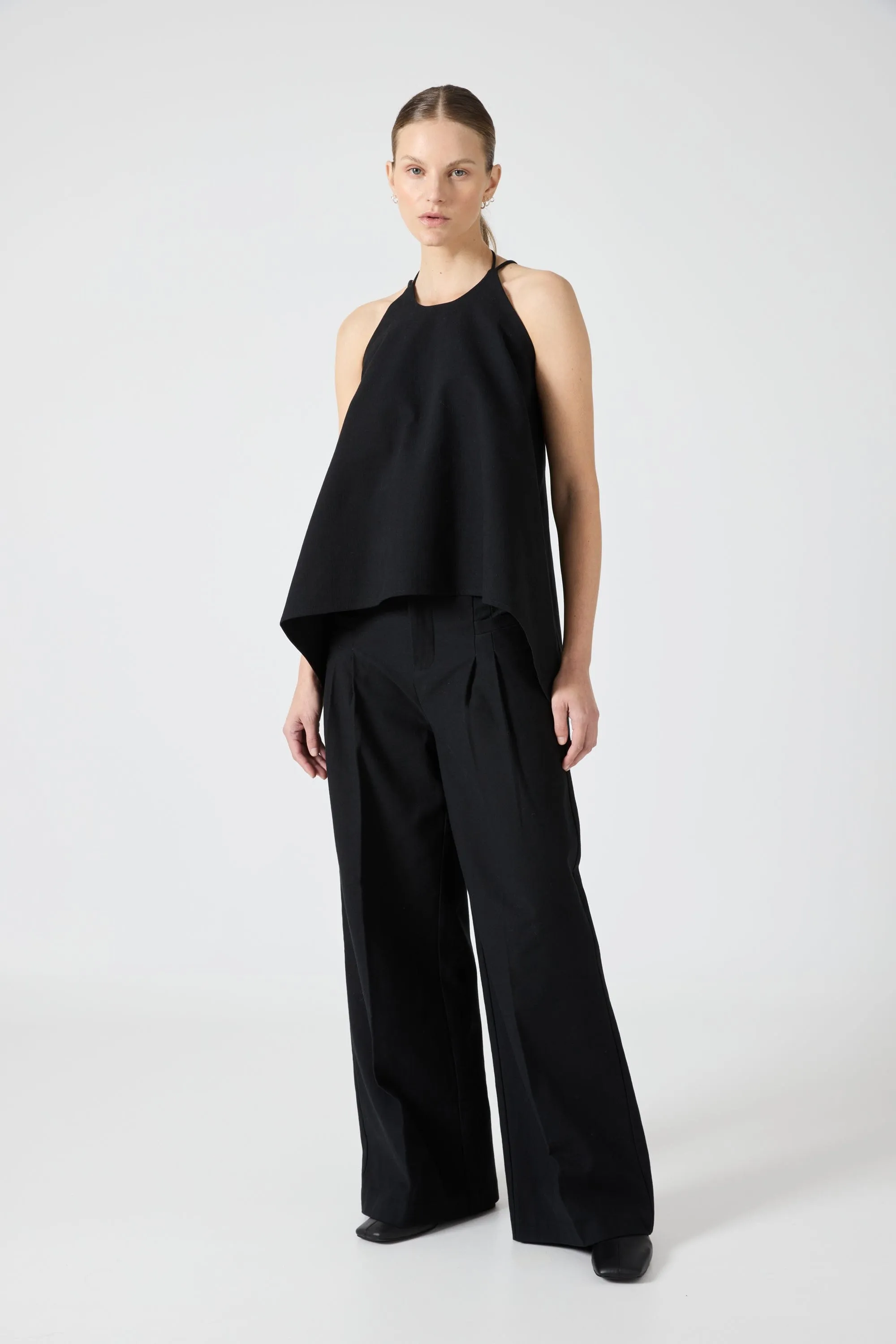 FUSION DRAPE TOP | BLACK