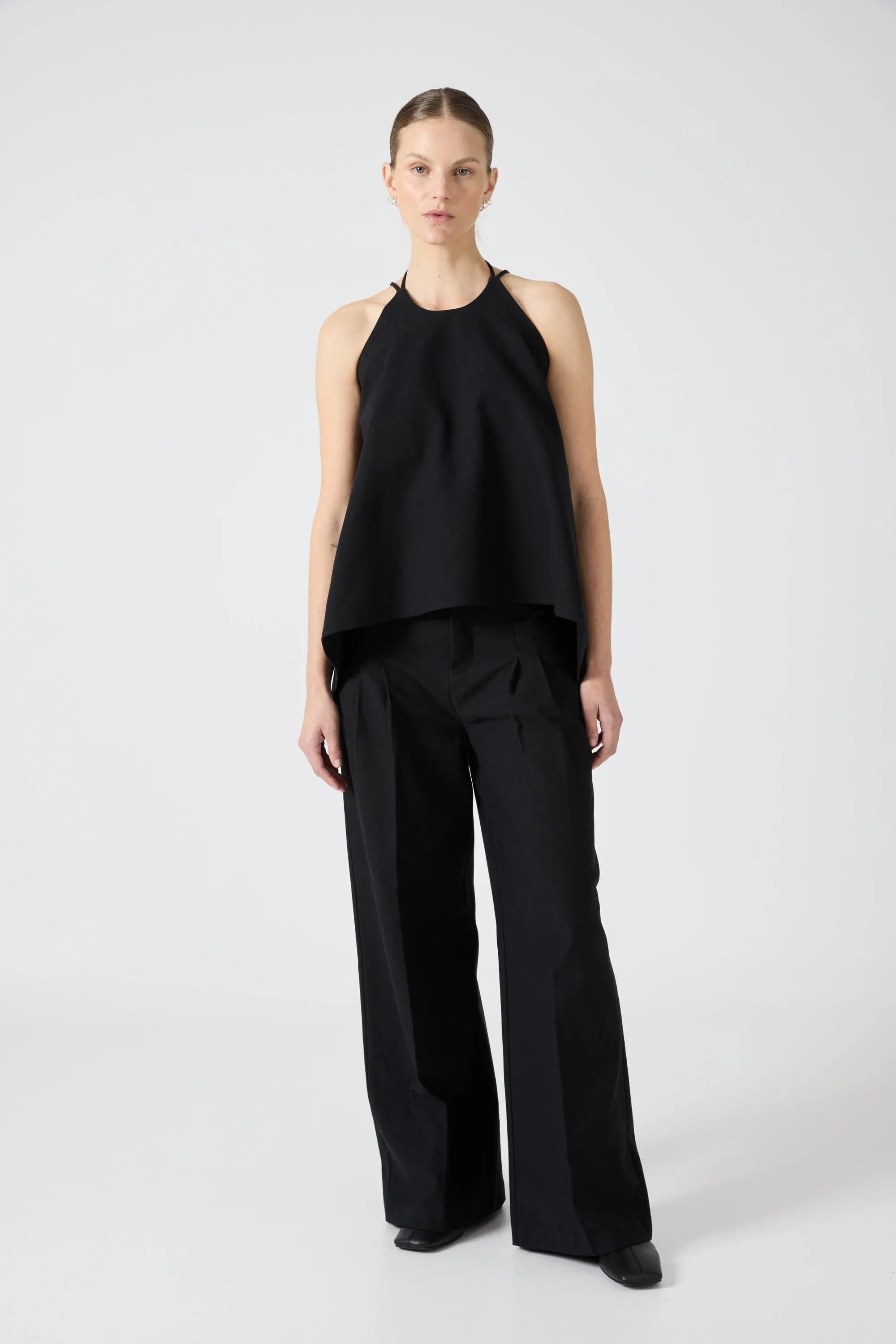 FUSION DRAPE TOP | BLACK