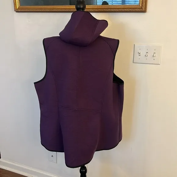 Gerry Women's Hooded Sleeveless Vest Purple Outerwear Athletic Zip, Sz. M.