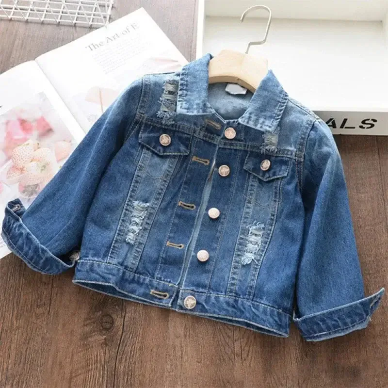 Girls Fashion Cartoon Unicorn Denim Jacket