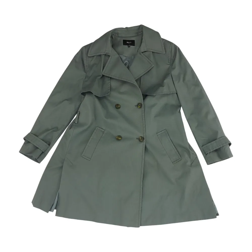 Green Solid Peacoat Coat