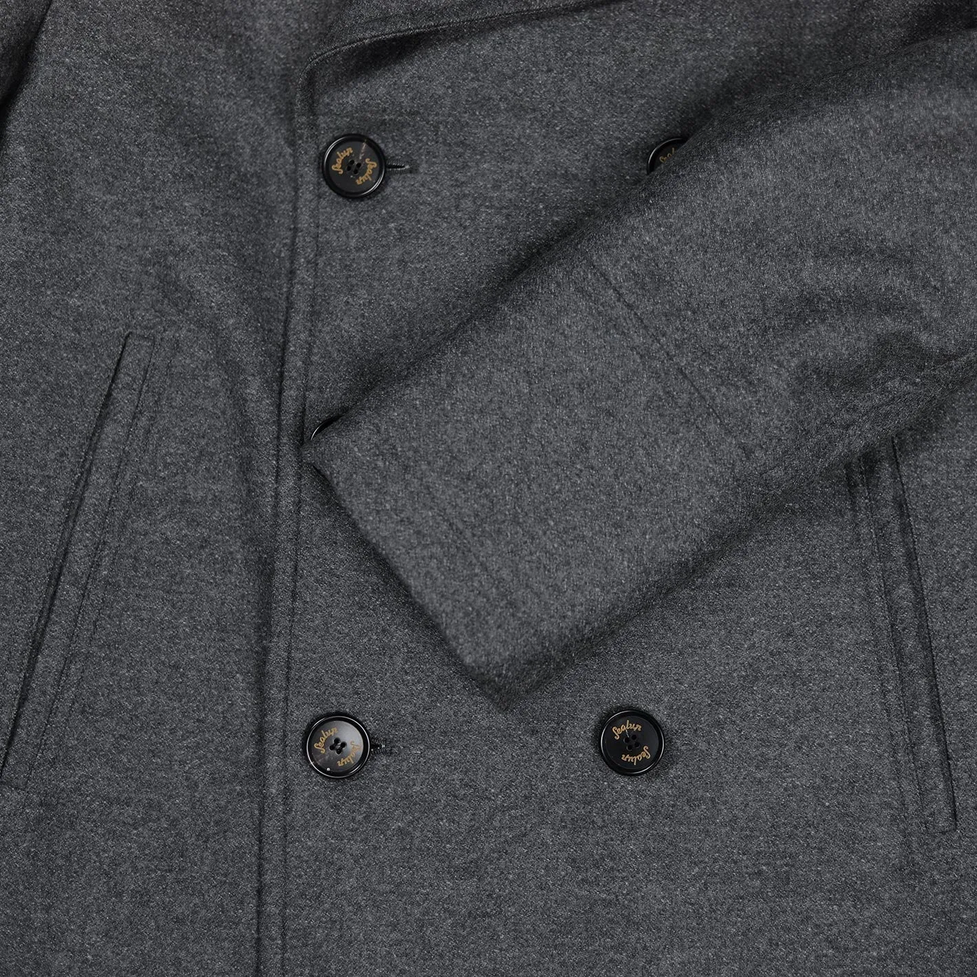 Grey Donegal Wool Peacoat