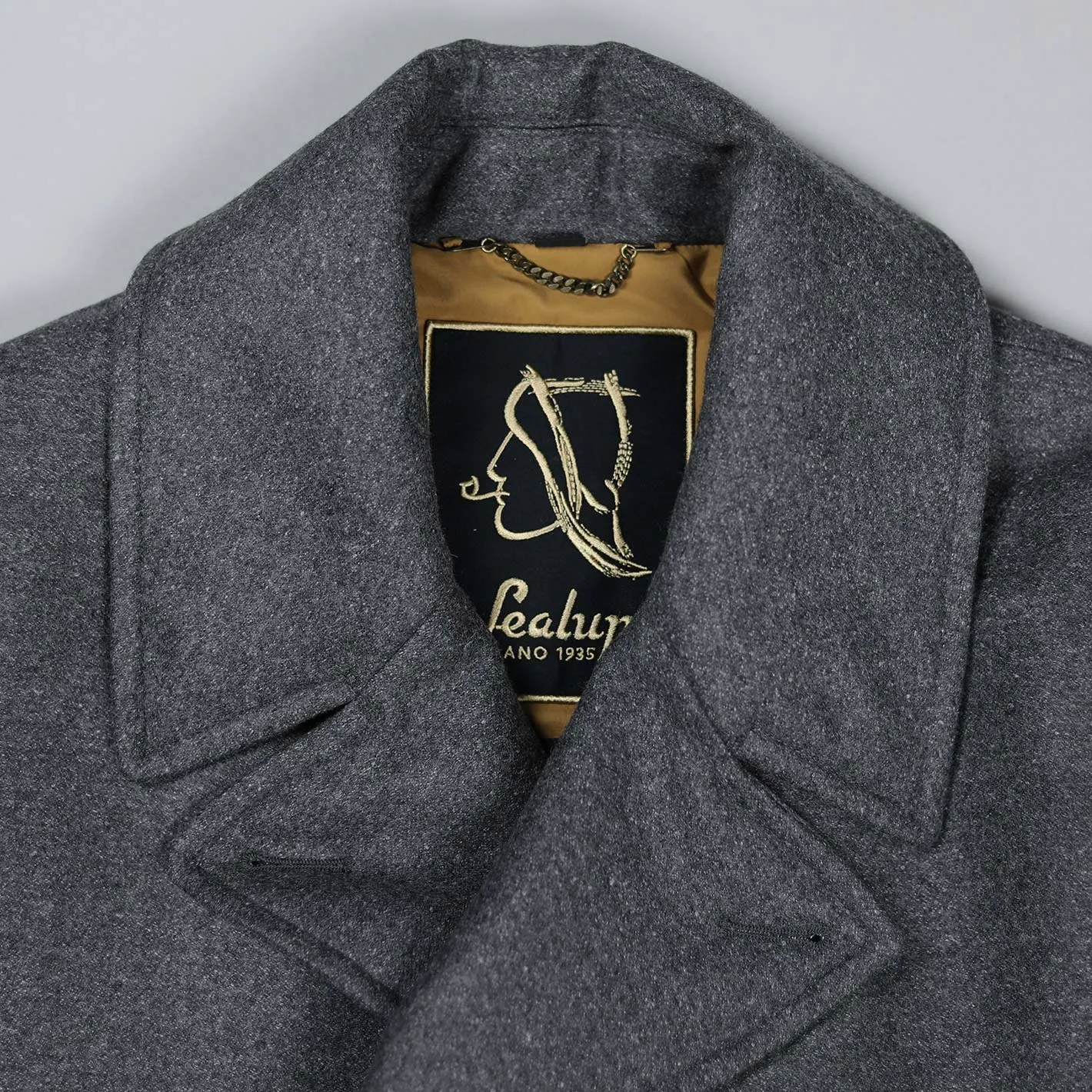 Grey Donegal Wool Peacoat