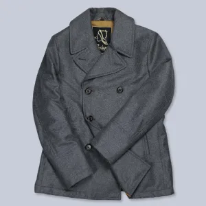 Grey Donegal Wool Peacoat