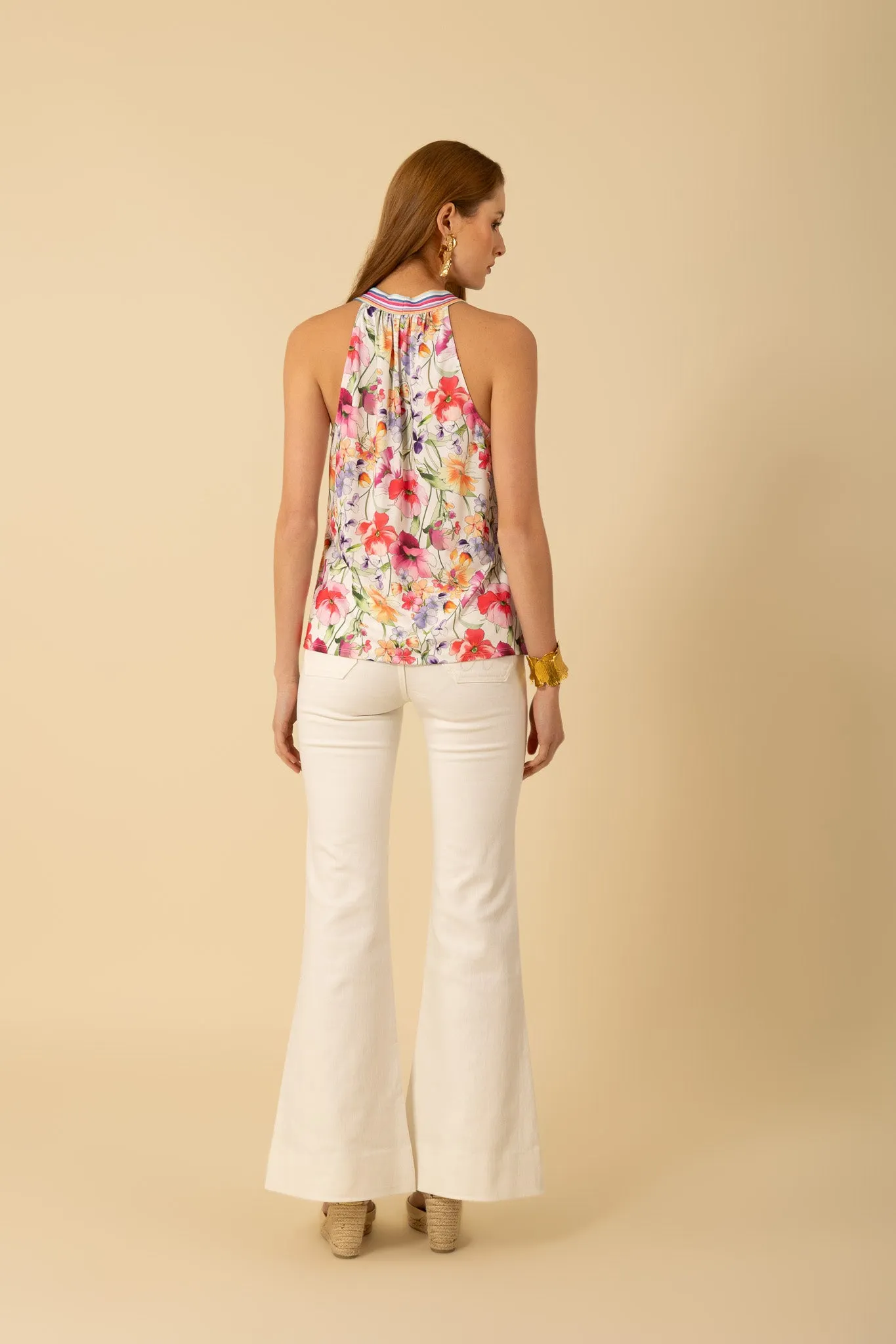 Hale Bob Laurel Halter Top - Ivory