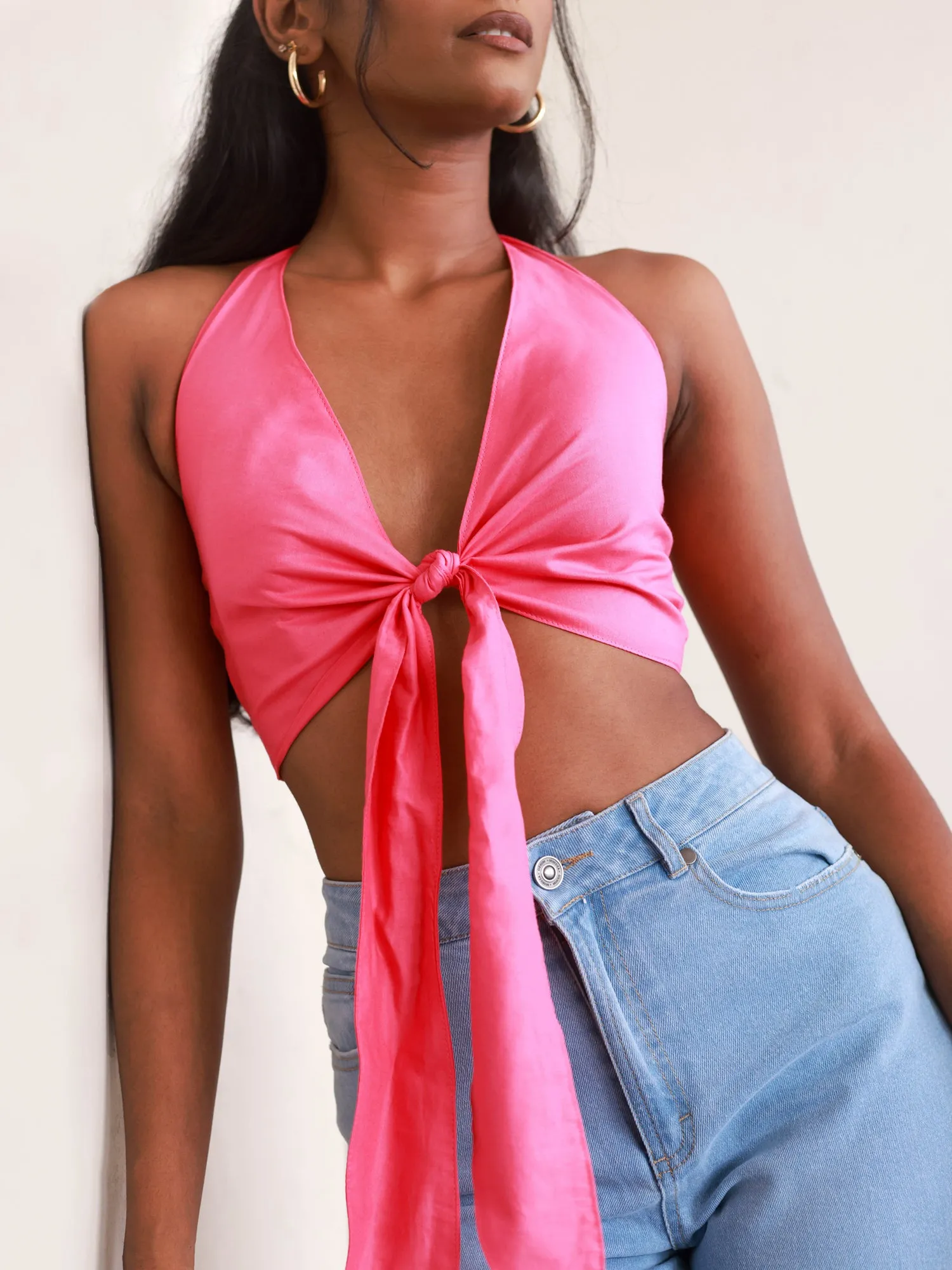 Halter Neck Tie-up Top