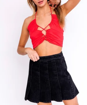Halter Ruch Crop Top