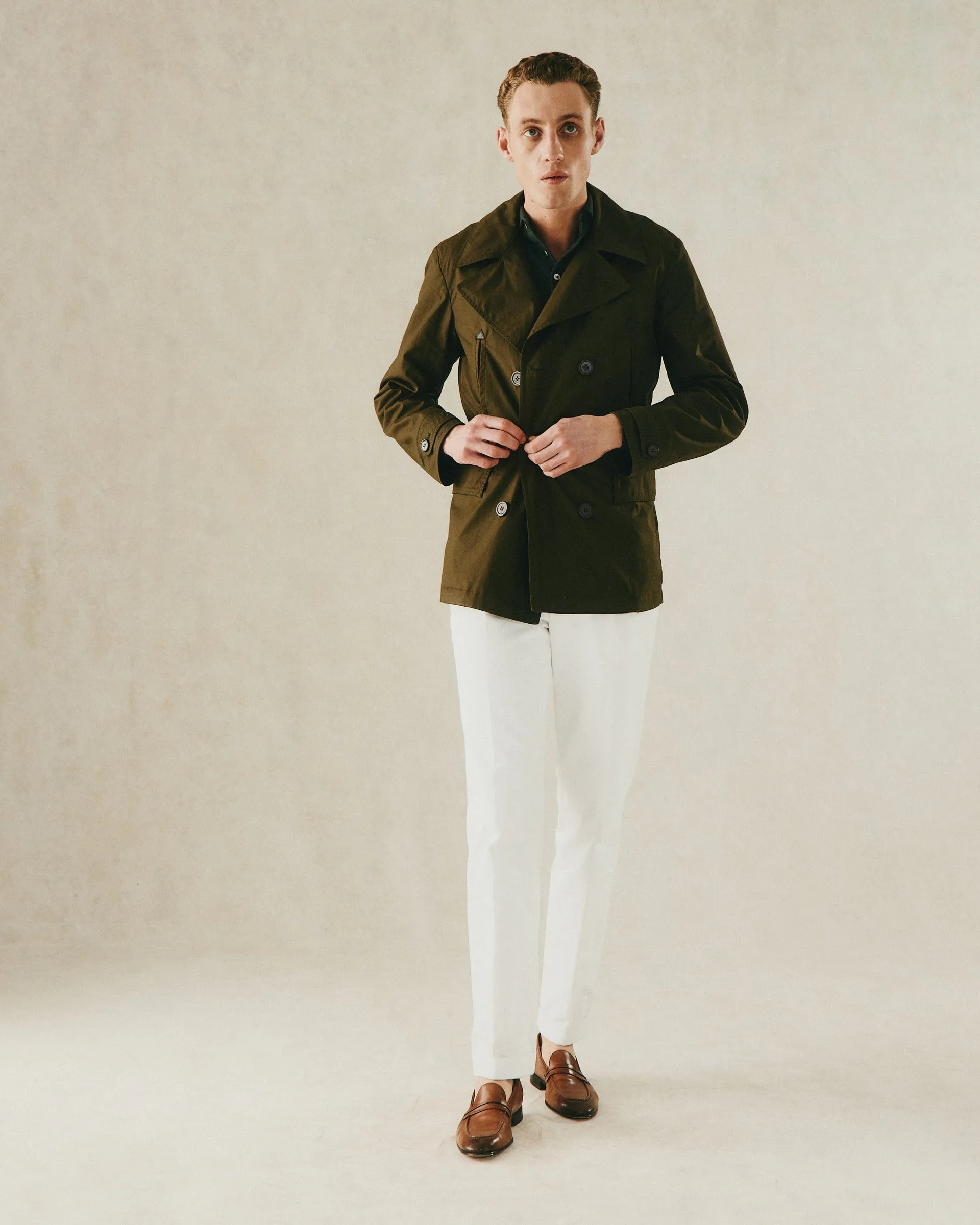 Hawkes Canvas Cotton Peacoat Moss Green
