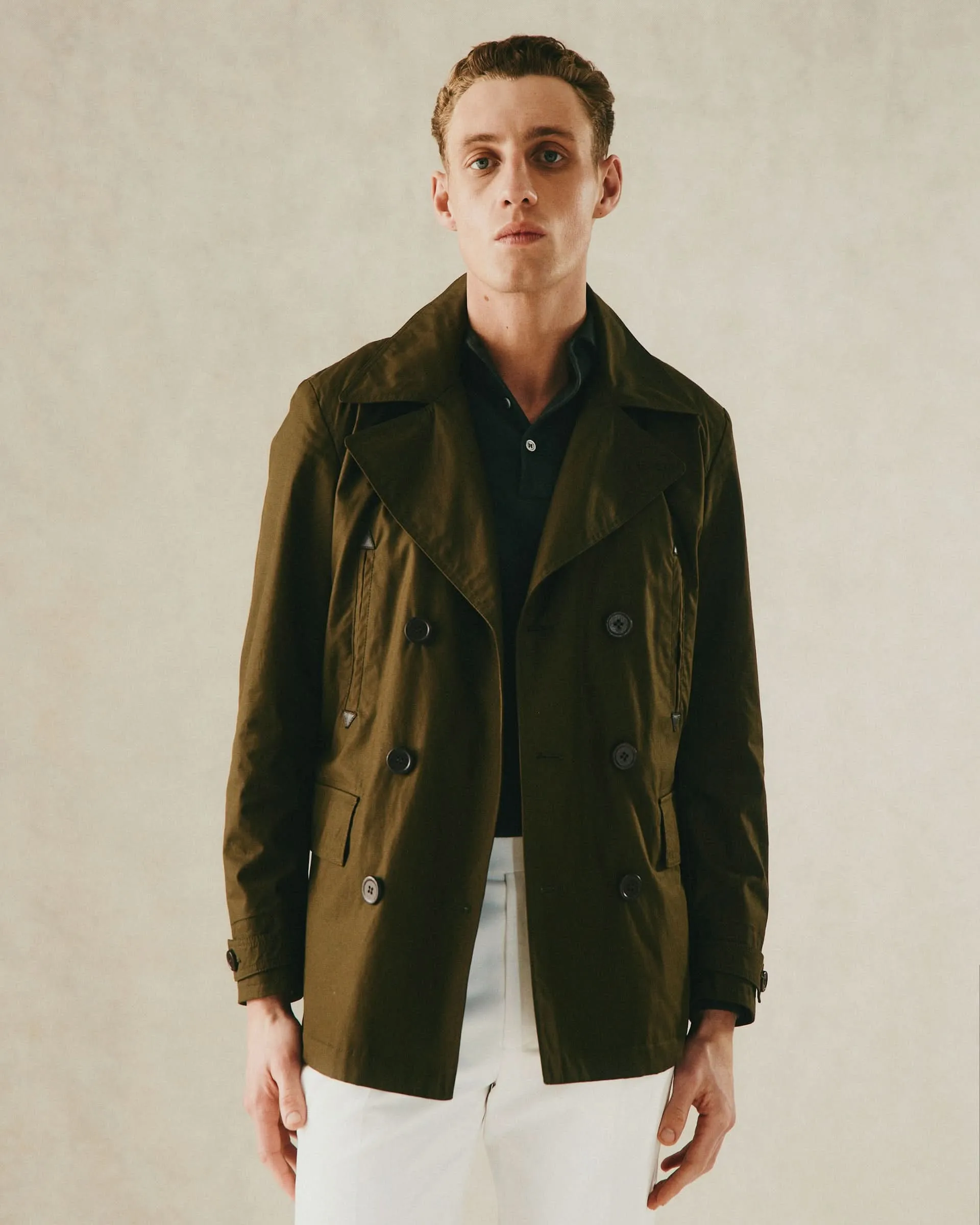 Hawkes Canvas Cotton Peacoat Moss Green