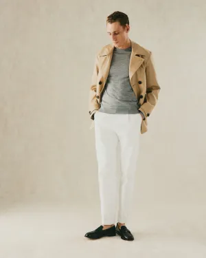 Hawkes Canvas Cotton Peacoat Stone