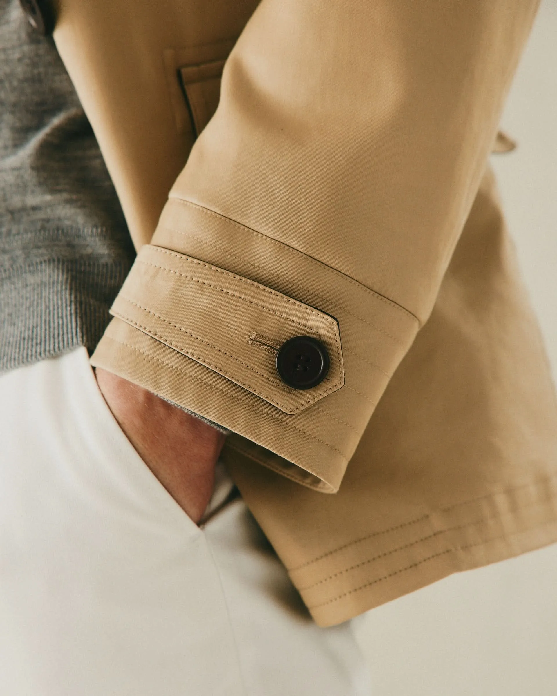 Hawkes Canvas Cotton Peacoat Stone