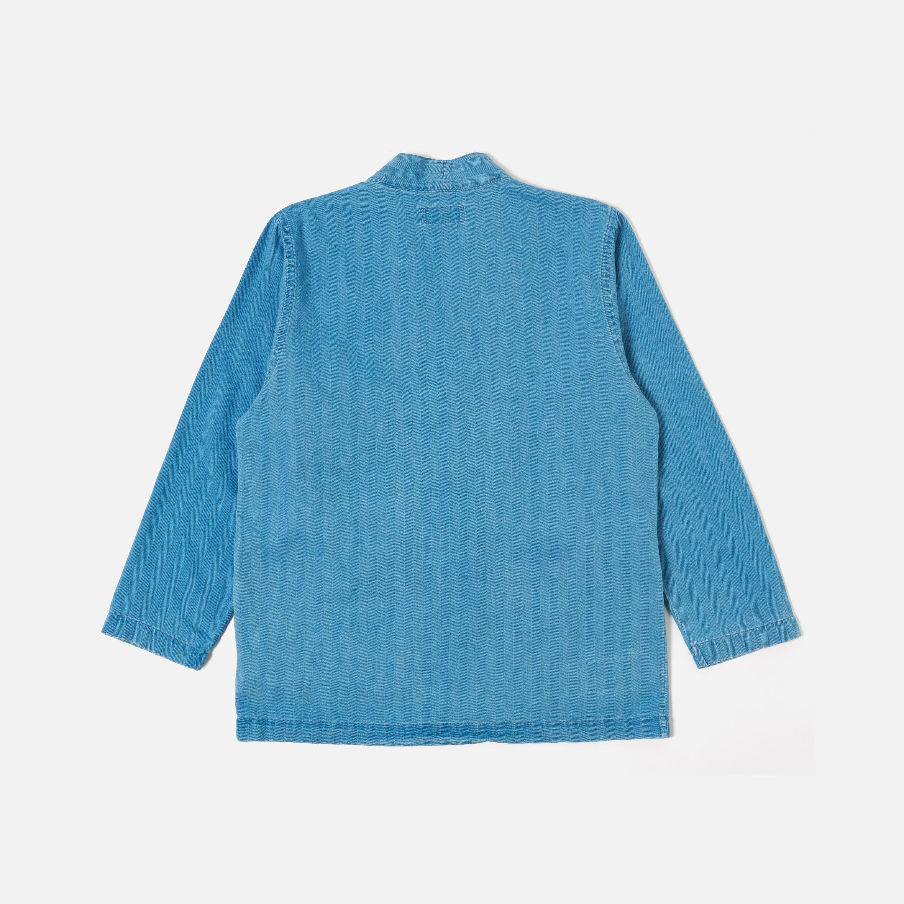 Herringbone Recycled Kyoto Work Jacket, Washed Indigo